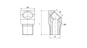 Adapter kątowy 90° GZ M10x1 - GW M10x1