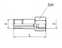 Adapter prosty GZ 1/8" - GW 1/8" L18,0mm