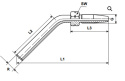 Końcówka skrętna kątowa 45° DN4 / 8,6mm R-6mm L55,1mm