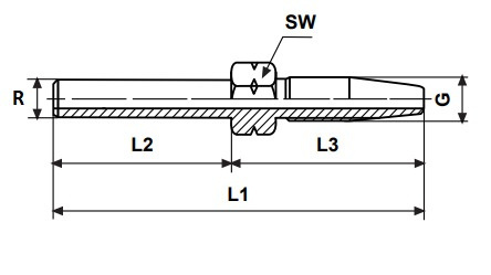 Końcówka skrętna prosta DN6 / 11,2mm R-6mm L22,0mm Końcówka skrętna prosta DN6 / 11,2mm R-6mm L22,0mm