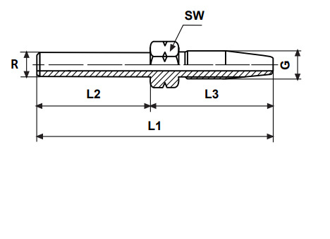 Końcówka skrętna prosta R-6mm L18mm Końcówka skrętna prosta R-6mm L18mm