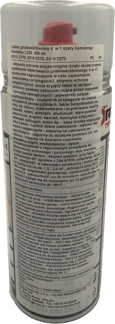 Farba w sprayu do maszyn Komatsu – 400 ml (kolor szary)