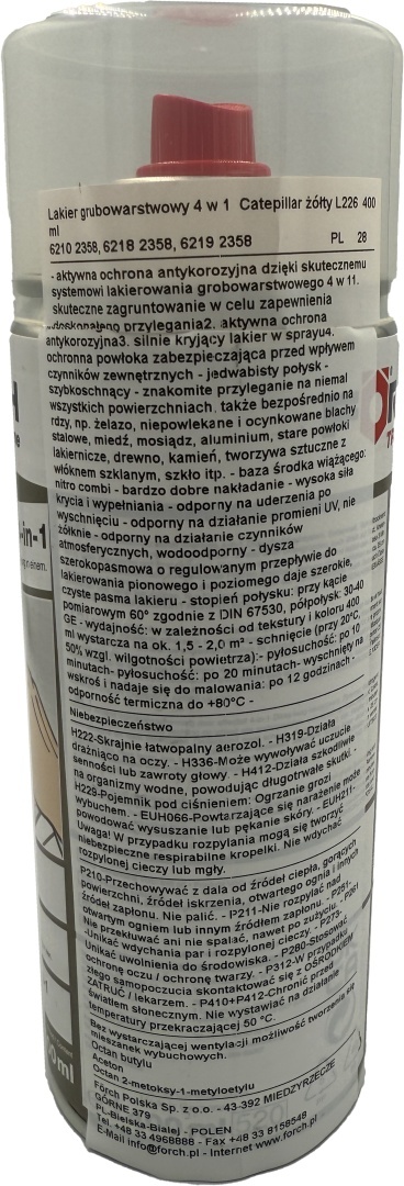 Farba w sprayu do maszyn CAT – 400 ml (kolor żółty)