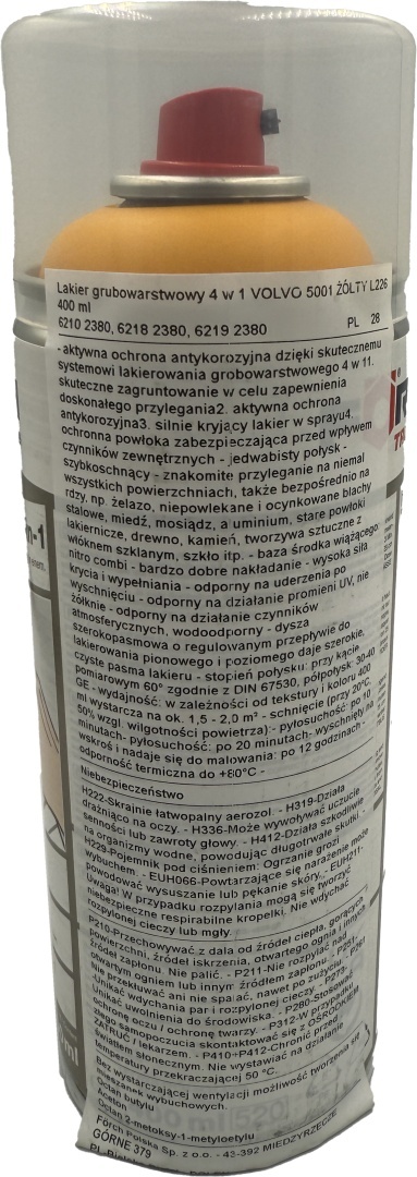 Farba w sprayu do maszyn Volvo – 400 ml (kolor żółty)