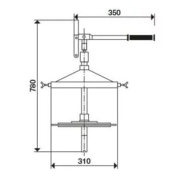 Pompa ręczna do napełniania na beczkę metalową - 17 kg / 18 kg (max. 310 mm)