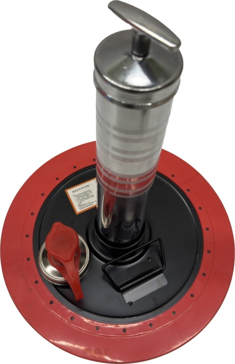 Zestaw: taca zasysająca na beczki 18kg + smarownica typu strzykawka